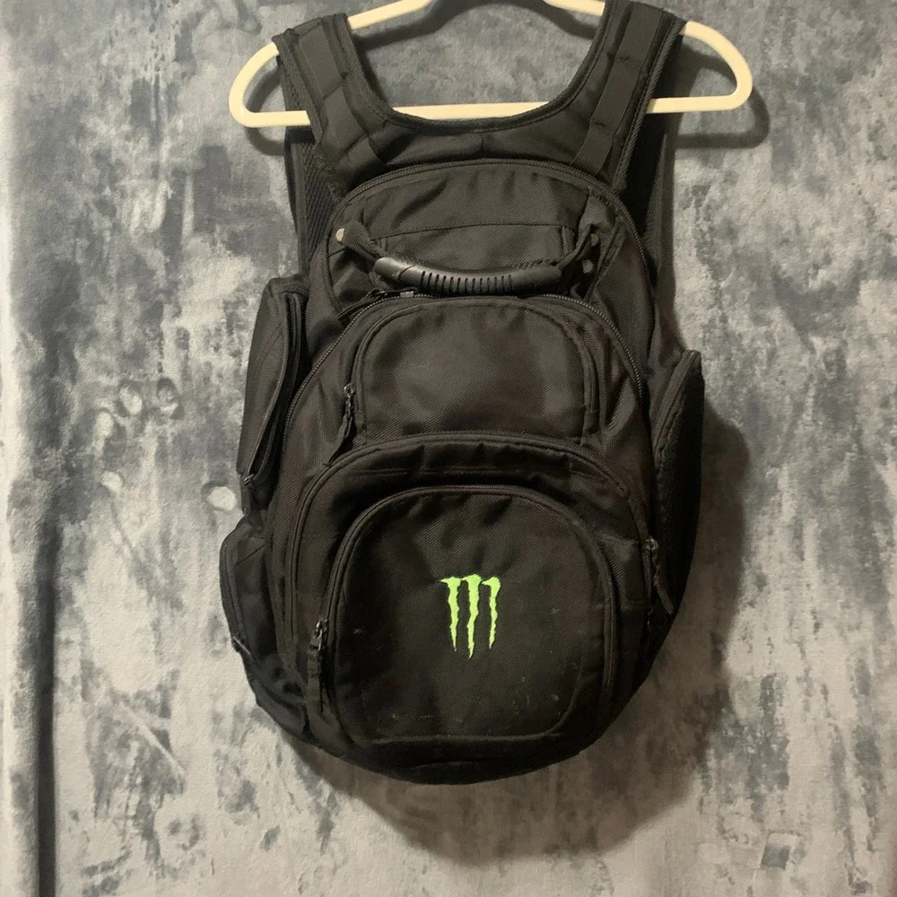 Monster Energy Backpack Mens Tactical Black Green Claw Logo Monster Energy Flaw